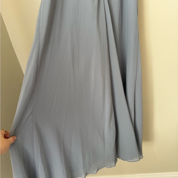 NWT Jenny Yoo Shoshanna Dress Cambray Luxe Chiffon Blue Size 12 - Picture 2 of 10